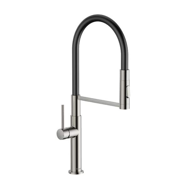 Miscool Avidor Single Handle Pull Down Sprayer Kitchen Faucet with Advanced Spray, Pull Out Spray Wand in Brushed Nickel