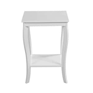 American Heritage White 24 in.(H) Square Wood End Table with Two Tiers