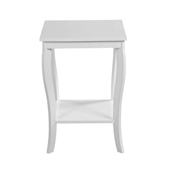Convenience Concepts American Heritage White 24 in.(H) Square Wood End Table with Two Tiers