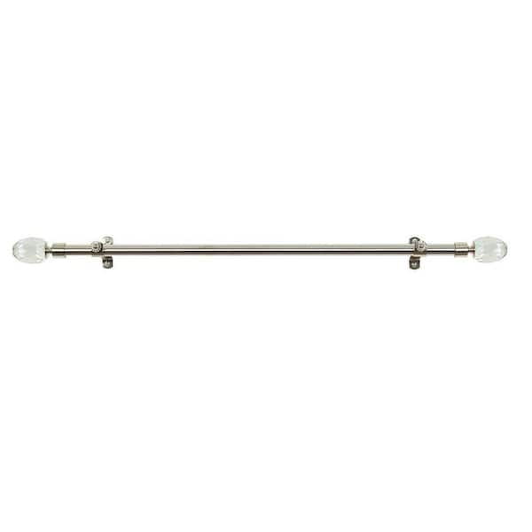 ACHIM Royale Crystal 66 in. - 120 in. Adjustable 3/4 in. Single Curtain Rod in Electro Plated Crystal Finials
