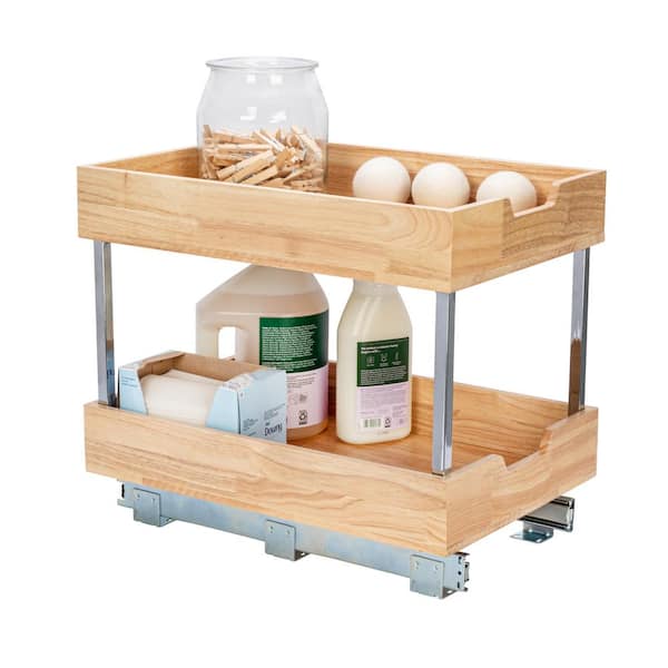 14.5 in. 2-Tier Pull-Out Wood Cabinet Organizer