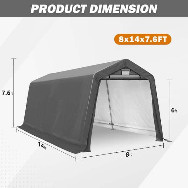 COVERONICS 8 ft. x 14 ft. Outdoor Storage Shed-Heavy Duty Storage