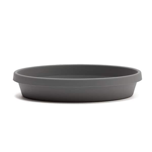 Bloem Terra 17 in. Charcoal Plastic Planter Saucer Tray
