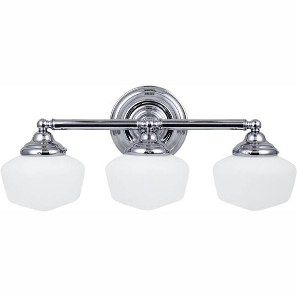 Generation Lighting Academy 3-Light Chrome Vanity Light with LED Bulbs