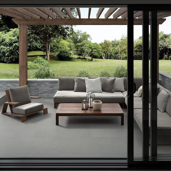 BB Concrete Gray 23.5 in. x 47.09 in. Matte Concrete Look Porcelain Floor and Wall Tile (15.372 sq. ft./Case)