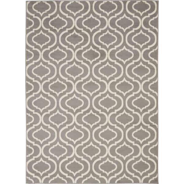 Nourison Jubilant Grey 6 ft. x 9 ft. Moroccan Farmhouse Area Rug