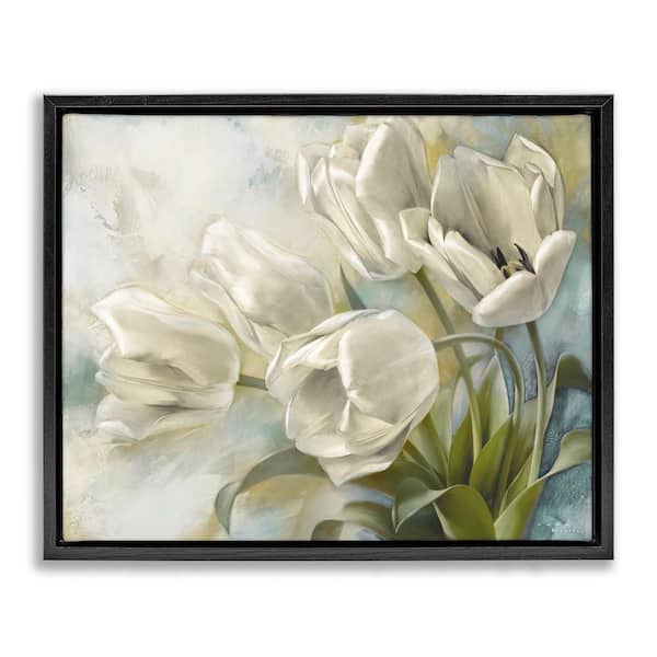 Stupell Industries Curling Tulip Blooms by Igor Levashov Black Floater Frame Nature Graphic Art Print 25 in. x 31 in.