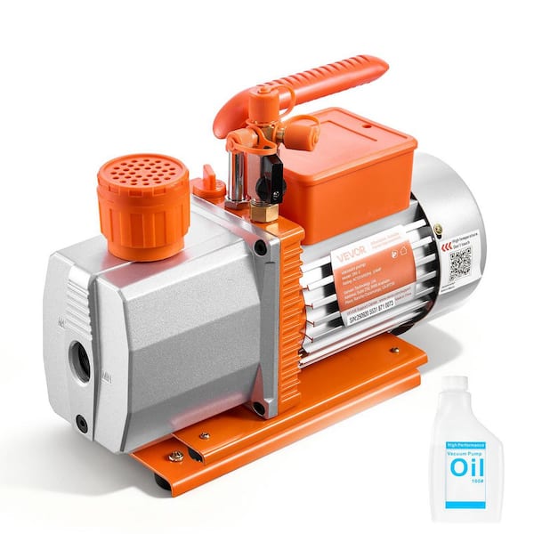 Vacuum Pump, 7 CFM 3/4 HP, HVAC Two Stage Rotary Vane AC Vacuum Pump, for R134a R22 R410a R1234YF R32,4 Pole Motor