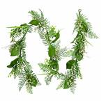 6 ft. White Artificial Mini Assorted Flowers Greenery Garland.