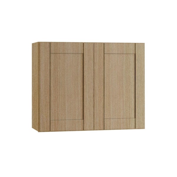 Washington 30 in. W x 12 in. D x 24 in. H Assembled Plywood Wall Kitchen Cabinet in Vanguard Oak with Soft Close Doors