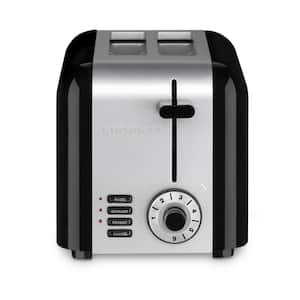 2-Slice Black and Stainless Steel Wide Slot Toaster