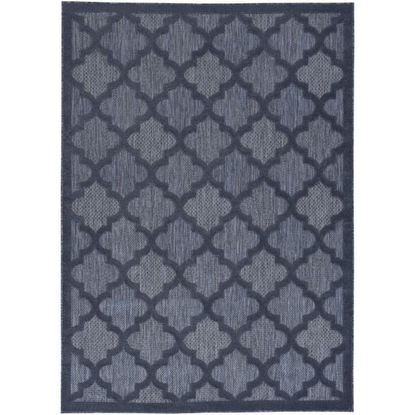 Blue 4 ft. x 6 ft. Woven Polypropylene;Polyester Indoor/Outdoor Area Rug