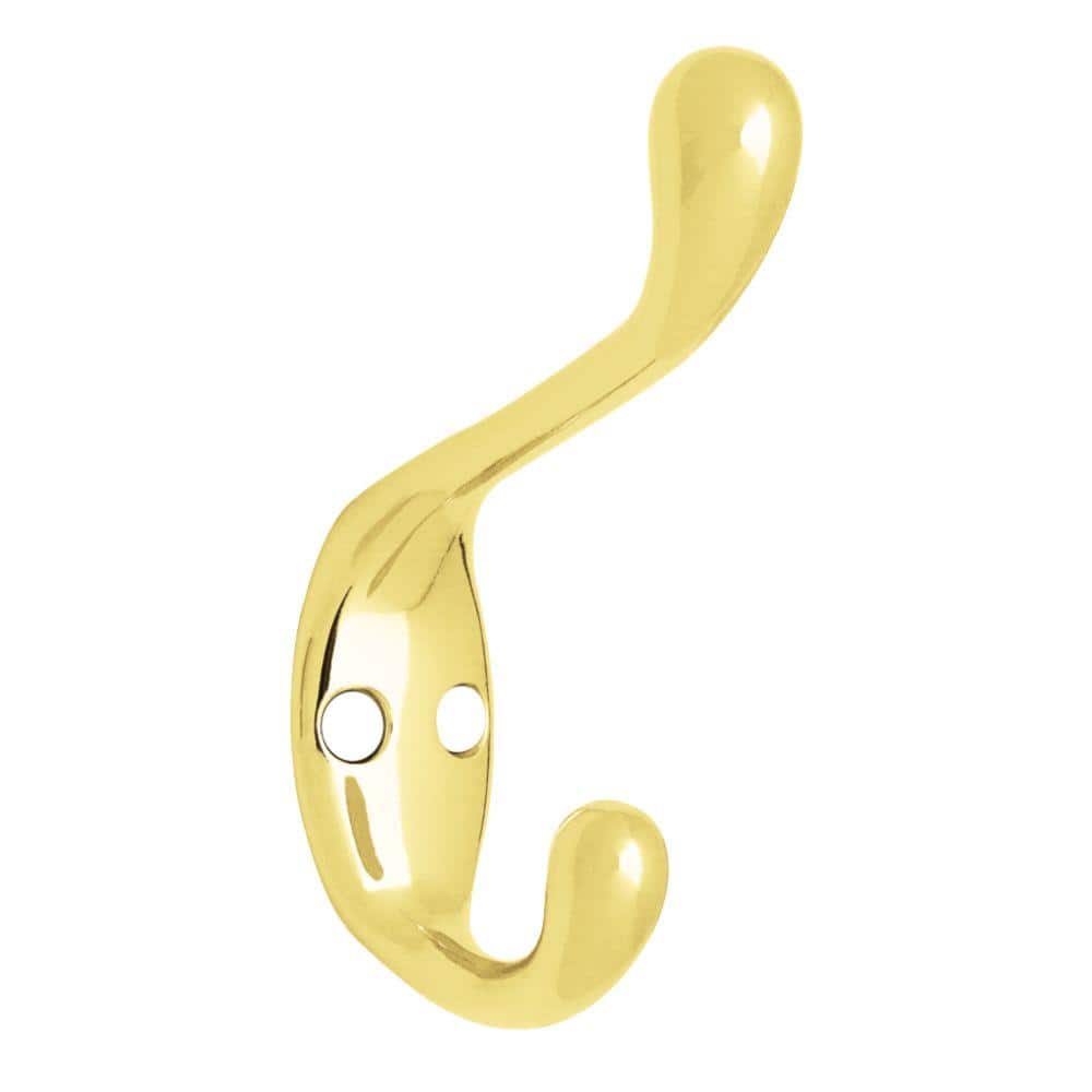 Wall Mounted Coat Hooks, Heavy Duty Double Prong Coat Hooks for Scarf for  Bedroom (Gold) : : Home
