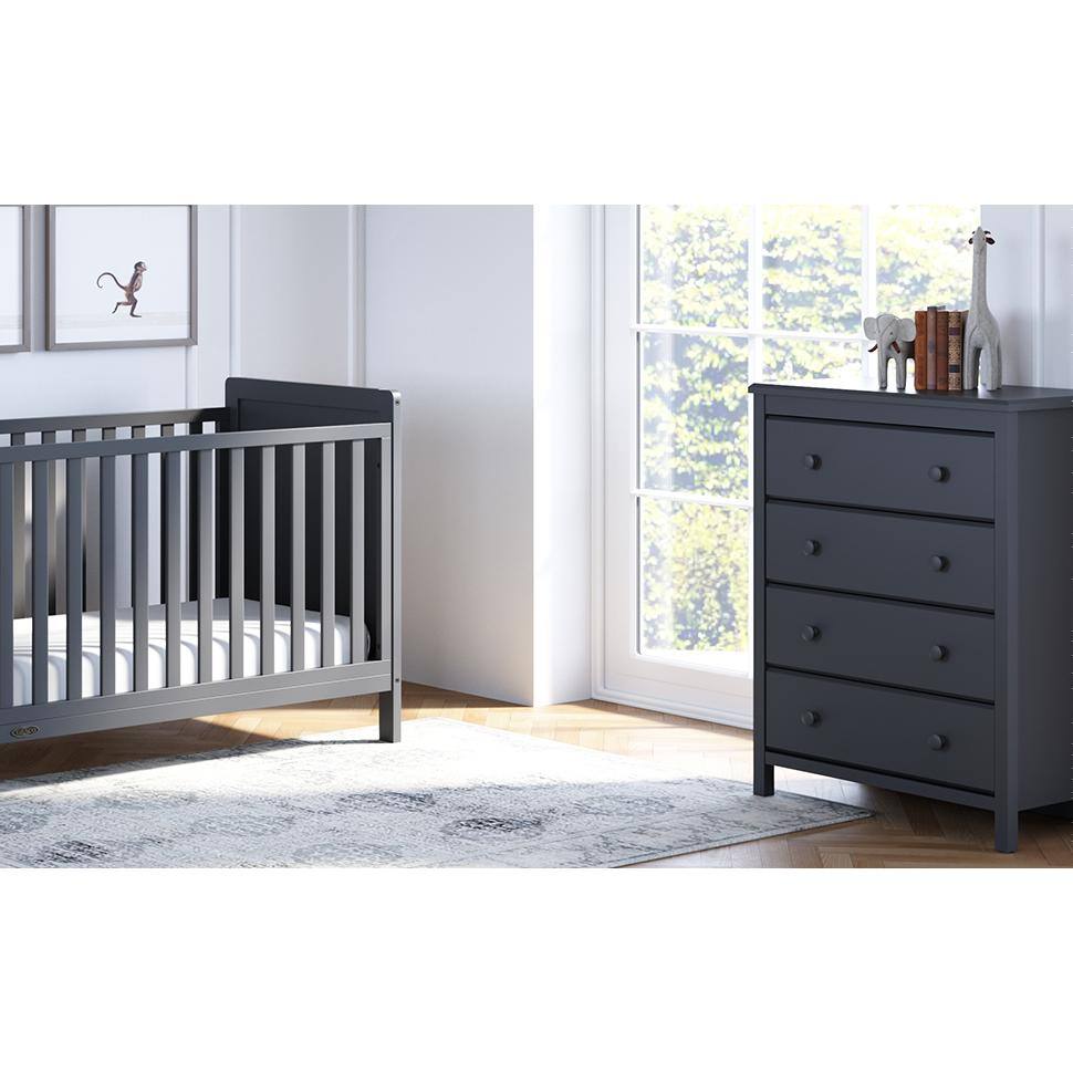 Gray Double Nursery Dresser with Interlocking Drawers