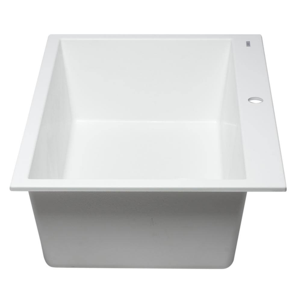 33'' White Granite Single Bowl Drop-In Kitchen Sink