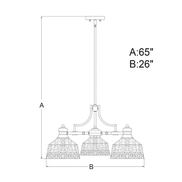 Beloit 3-Light Satin Nickel Farmhouse Chandelier Clear Glass