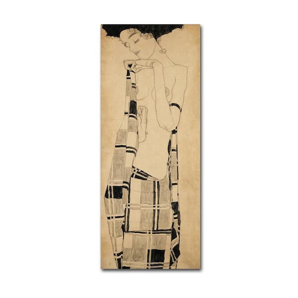Trademark Fine Art 8 in. x 19 in. Girl Standing by Egon Schiele Hidden Frame