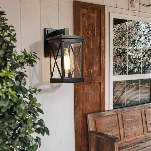 LNC Modern Brushed Gray Outdoor Wall Lantern Sconce with Bell Clear Glass  Shade, Industrial 1-Light Exterior Patio Lighting EANEEJHD1109BQ7 - The  Home Depot