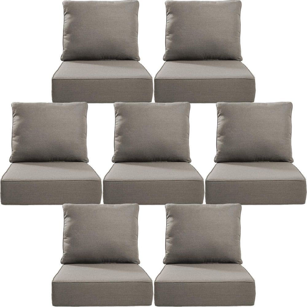 24 x 24 x 6 in. Thick Set of 7 Deep Seating Outdoor Lounge Chair Replacement Cushion in Gray price history on PriceWatchPro