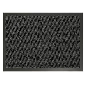 Lisa Black 31 in. x 24 in. Polyester Large Sheltered Front Door Mat