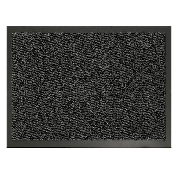 EVIDECO French home goods Lisa Black 31 in. x 24 in. Polyester Large Sheltered Front Door Mat