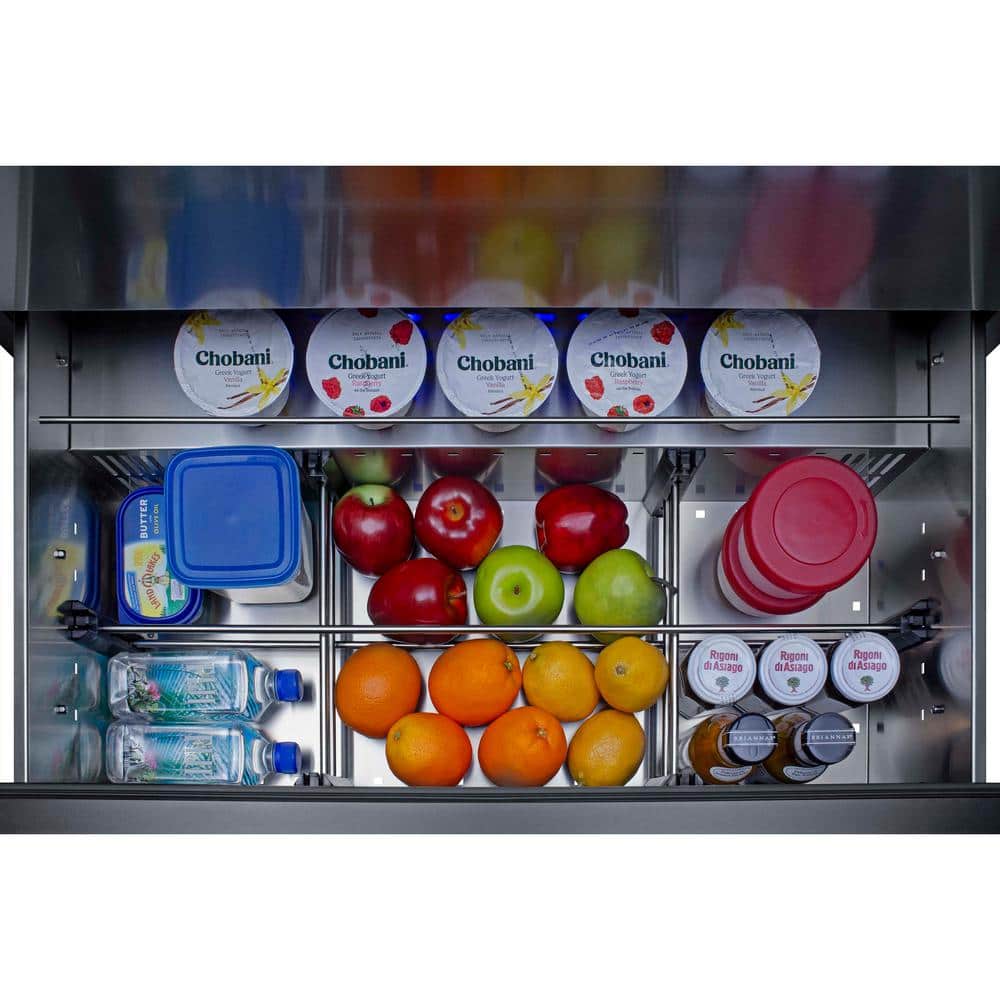 36" Wide Panel Ready 2-Drawer All-Refrigerator in Dark Wood Finish