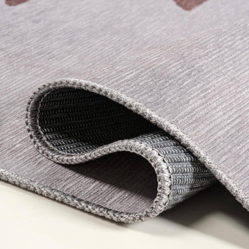 Gray and Brown Geometric Washable Synthetic 8' x 10' Area Rug