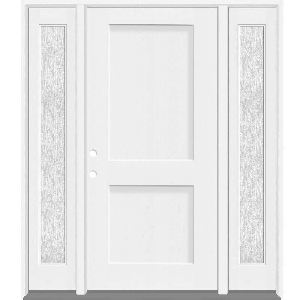 Legacy 68 in. x 80 in. 2P Squaretop Shaker RHIS Unfinished White Fiberglass Prehung Front Door wRain14in.SLs 6-9/16 Jamb price history on PriceWatchPro