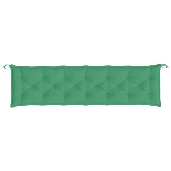 78.7 in. x 19.7 in. Green Rectangular Outdoor Cushion for Bench with Tufted Oxford Fabric