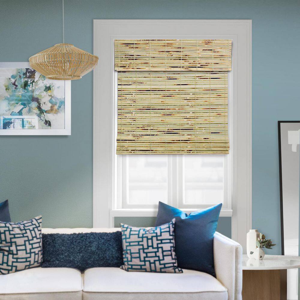Natural Woven Light Filtering Cordless Bamboo Roman Shades for Windows, 27.5 in. W x 36 in. L, Sage Green price history on PriceWatchPro