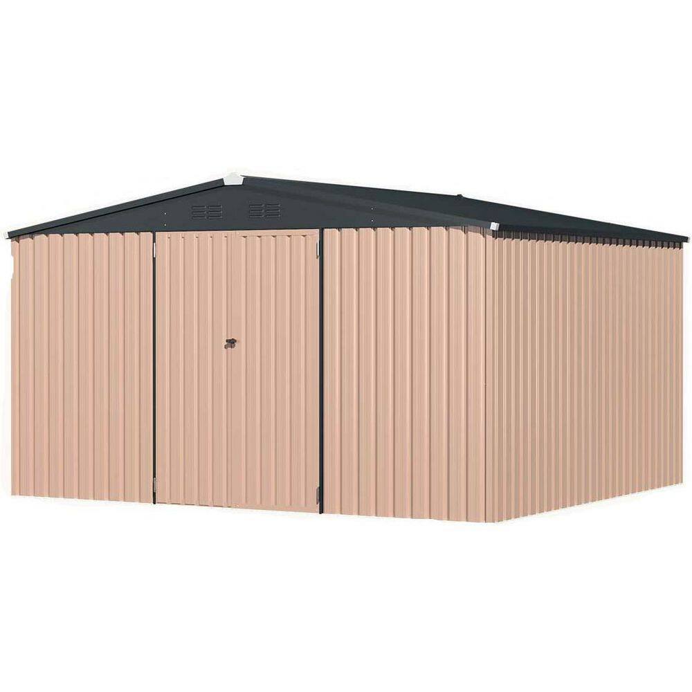 12 ft. W x 10 ft. D Brown Metal Shed with Lockable Door, Vents (120 sq. ft.) price history on PriceWatchPro