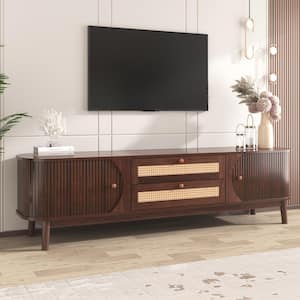 70 in. Brown Free Combination TV Stand Fits TV's up to 70 in