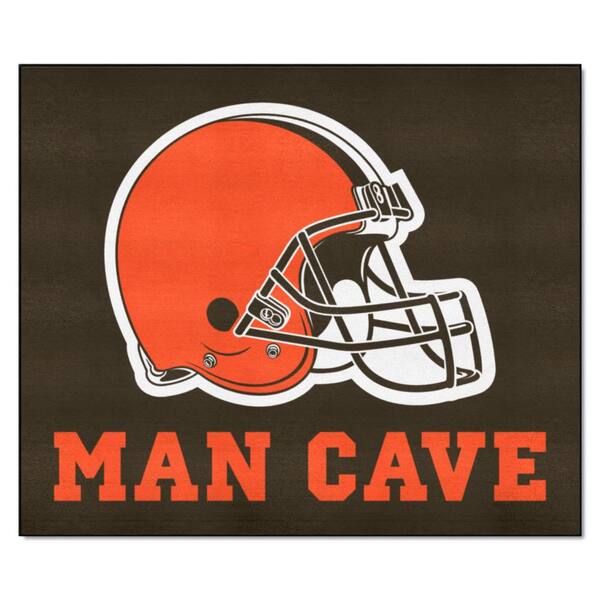 FANMATS Cleveland Browns Orange Man Cave 5 ft. x 6 ft. Area Rug 14291 - The Home Depot