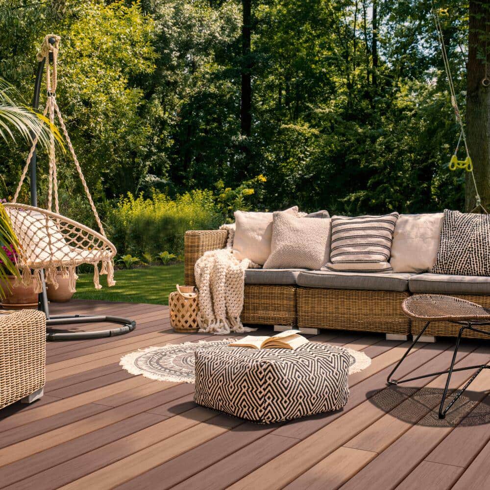InstaDeck 4 ft. Walnut Composite Outdoor Flooring Kit