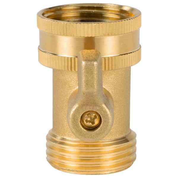 Garden Hose Shutoff Valve, Heavy-Duty Solid Brass, 3/4 in. GHT, One Extra Rubber Washer