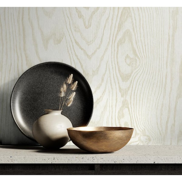 60.75 sq. ft. Washed Grain Kyoto Faux Woodgrain Stringcloth Paper Unpasted Wallpaper Roll