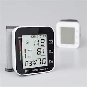 Automatic Wrist Cuff Memory Blood Pressure Monitor with Battery Powered and Adjustable Large LCD Display for Home Use