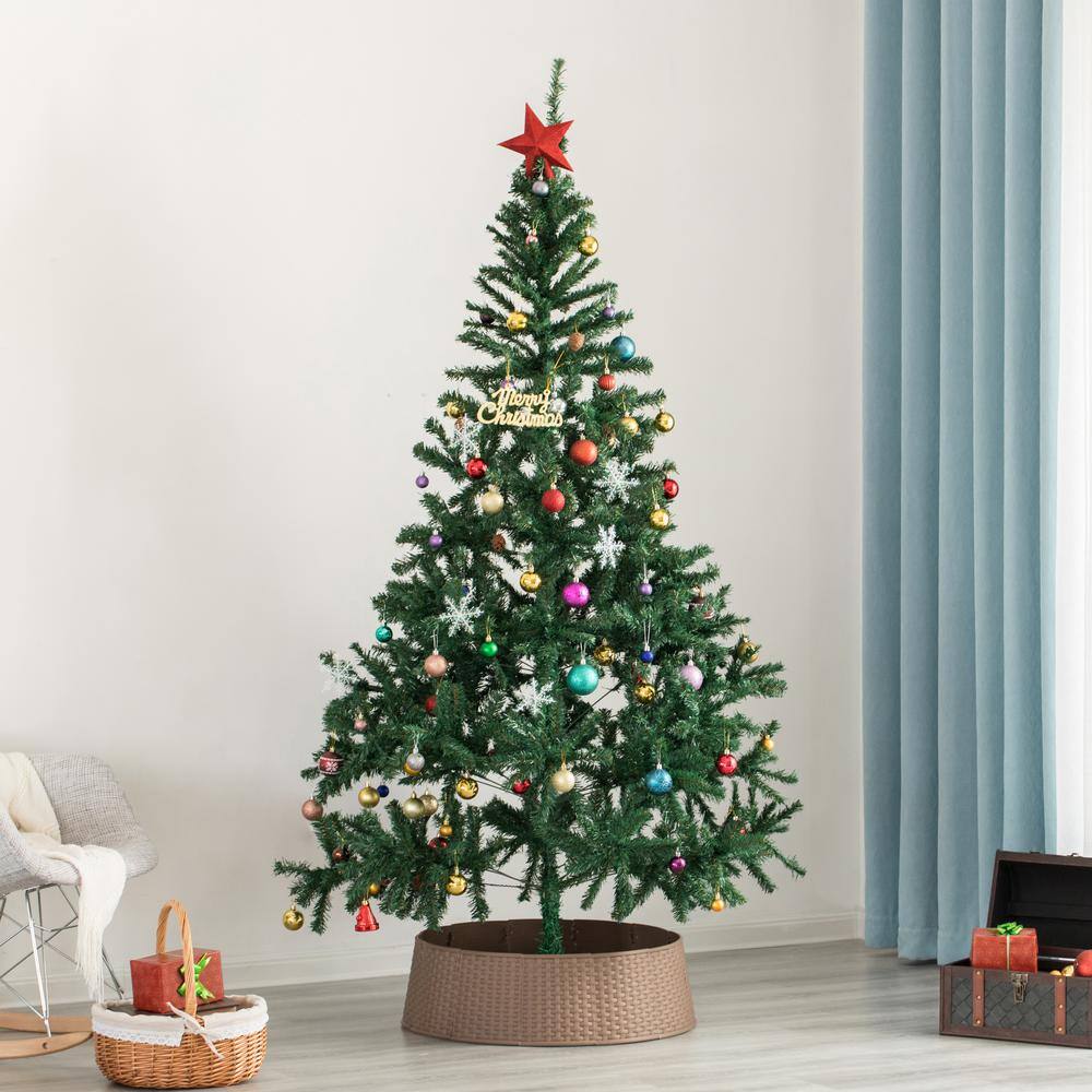 Large Brown Plastic Basket Weave Tree Skirt