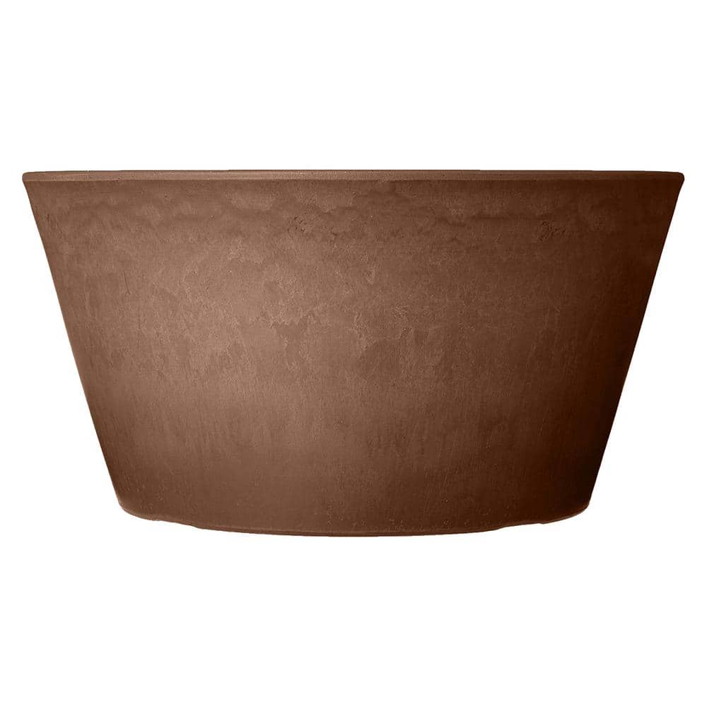 Medium Chocolate Brown Recycled Plastic Bulb Pan Pot