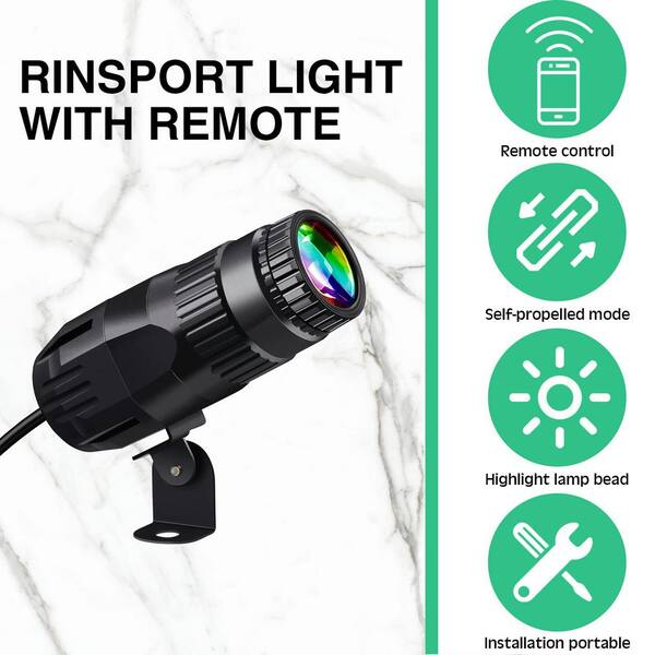 Unbranded 4 in 1 Stage Lighting Disco Spotlights with 3 Remote Bright Mirror Pinspot Light 15W RGBW LED Beam Stage Light - 3 Pack