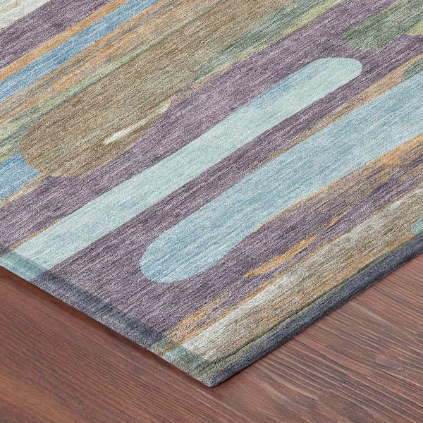 Chantille Machine Washable Indoor/Outdoor Abstract ACN2542 Purple 3 ft. x 5 ft. Area Rug