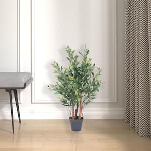 30 in. Green Artificial Olive Everyday Tree in Pot