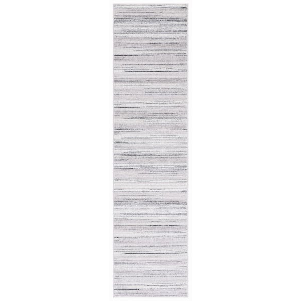 Skyler 2 ft. x 8 ft. Ivory/Gray Striped Marle Runner Rug
