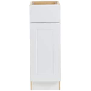 Cambridge Shaker Assembled 12 in. x 34.5 in. x 24.5 in. Base Cabinet w/ 1 Soft Close Drawer & 1 Soft Close Door in White