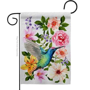 13 in. x 18.5 in. Colorful Hummingbird Birds Garden Flag 2-Sided Friends Decorative Vertical Flags