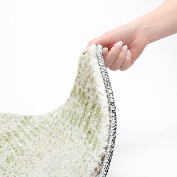 Dream Shag Premium Machine Washable Abstract ADS778 Aloe 5 ft. x 7 ft. 6 in. Area Rug