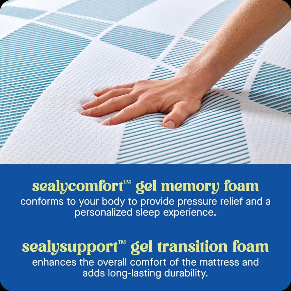 Full Size Blue and White Gel Memory Foam Mattress