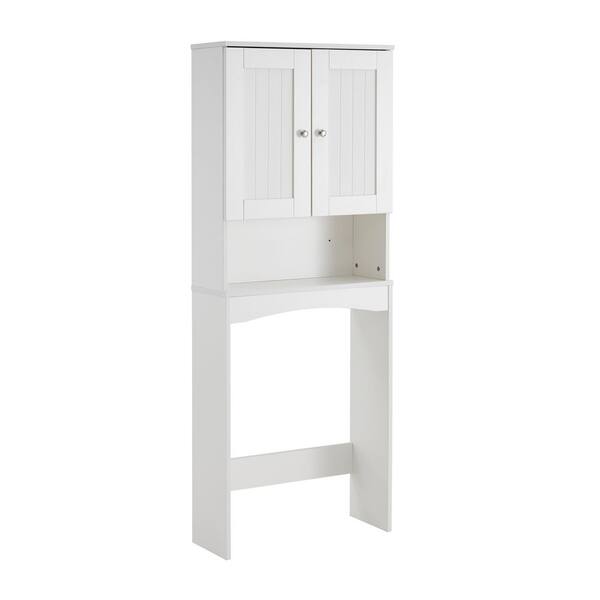 25 in. W x 77 in. H x 7.9 in. D Matte White Bathroom Over-The-Toilet  Storage Cabinet Organizer with Doors and Shelves GM-H-987 - The Home Depot