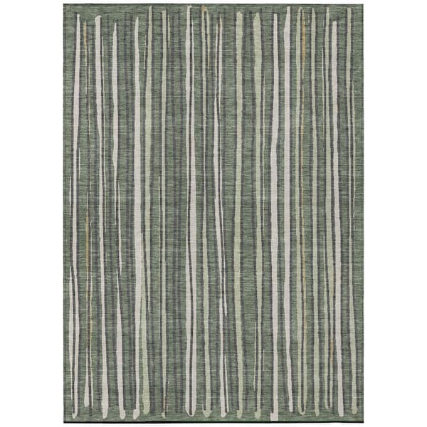 Chantille Machine Washable Indoor/Outdoor Abstract ACN3045 Basil 3 ft. x 5 ft. Area Rug