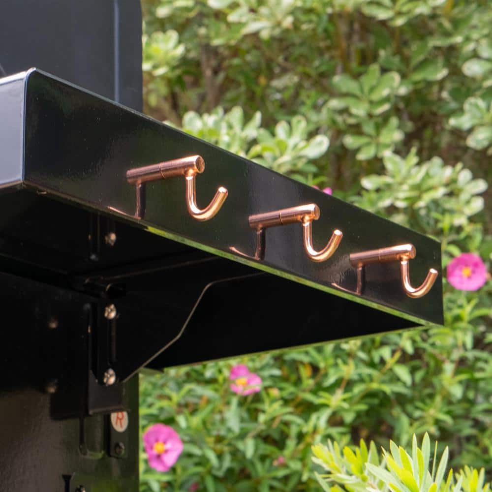 Compact Black and Copper 2-Burner Propane Gas Grill with Foldable Side Tables
